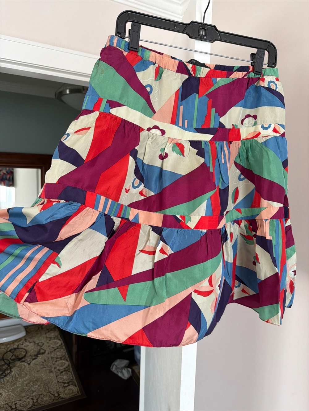 Marc Jacobs silk Multicolor Abstract Tiered Mini Skirt size 6 - Picture 2 of 6